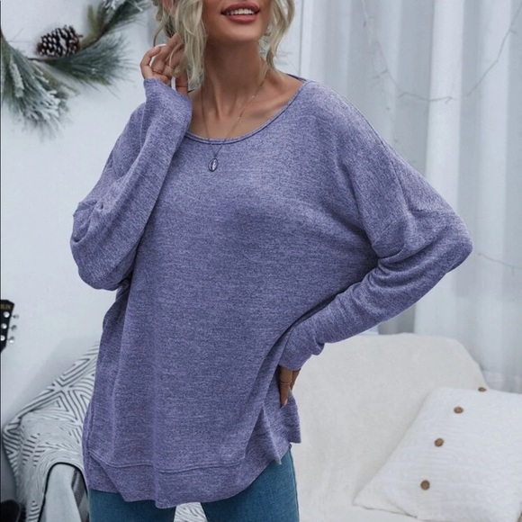 Twist back drop shoulder top - Picture 3 of 15